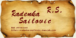Radenka Sailović vizit kartica
